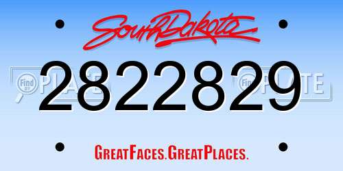 2822829 South Dakota License Plate