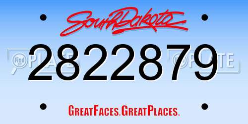 2822879 South Dakota License Plate