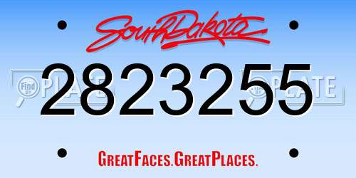 2823255 South Dakota License Plate