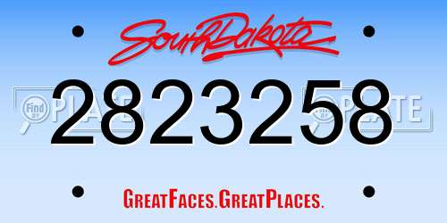 2823258 South Dakota License Plate