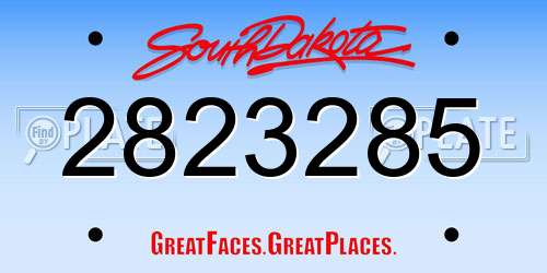 2823285 South Dakota License Plate