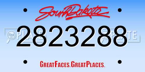 2823288 South Dakota License Plate
