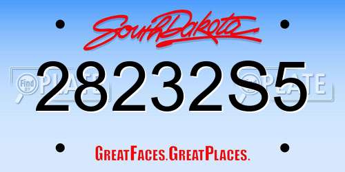 28232S5 South Dakota License Plate