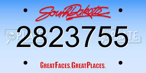 2823755 South Dakota License Plate