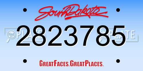 2823785 South Dakota License Plate