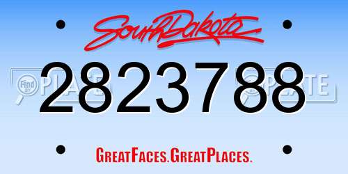 2823788 South Dakota License Plate