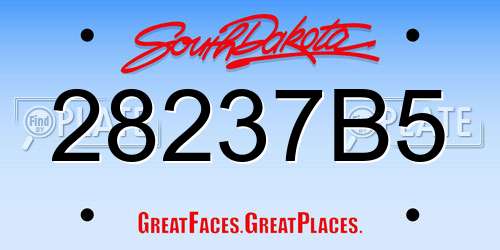 28237B5 South Dakota License Plate