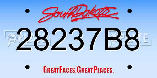 28237B8 South Dakota License Plate