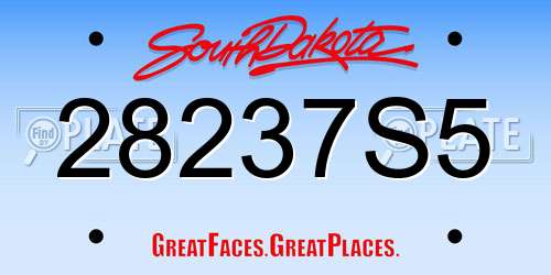 28237S5 South Dakota License Plate