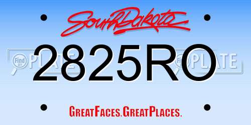 2825RO South Dakota License Plate