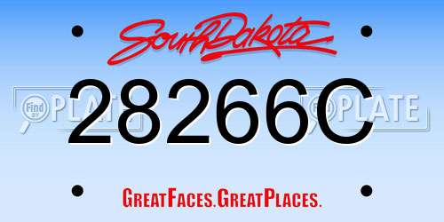 28266C South Dakota License Plate