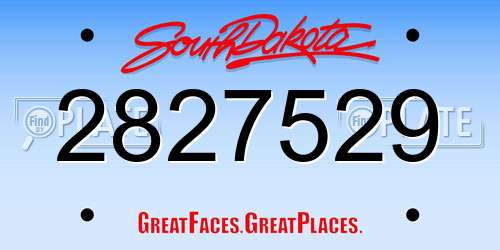 2827529 South Dakota License Plate
