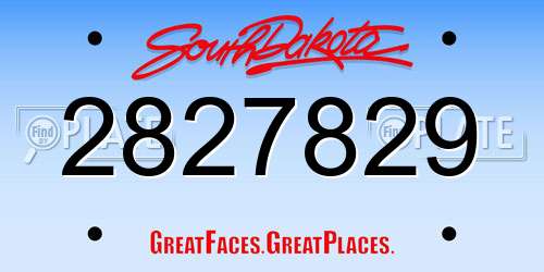 2827829 South Dakota License Plate