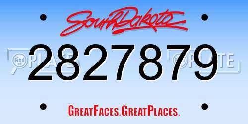2827879 South Dakota License Plate