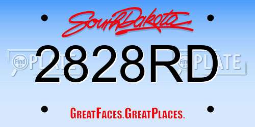 2828RD South Dakota License Plate