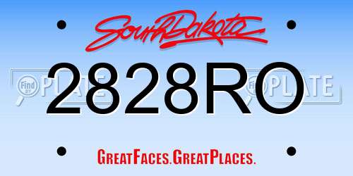 2828RO South Dakota License Plate