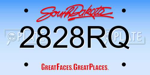 2828RQ South Dakota License Plate