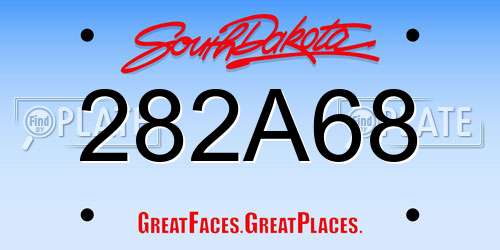 282A68 South Dakota License Plate