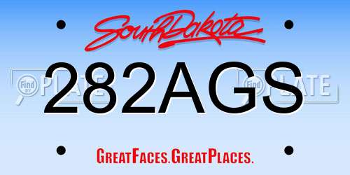 282AGS South Dakota License Plate