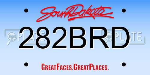 282BRD South Dakota License Plate