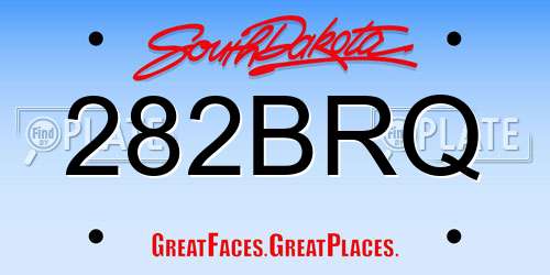 282BRQ South Dakota License Plate