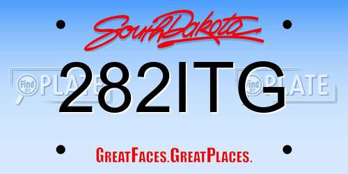 282ITG South Dakota License Plate