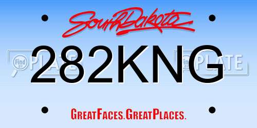 282KNG South Dakota License Plate