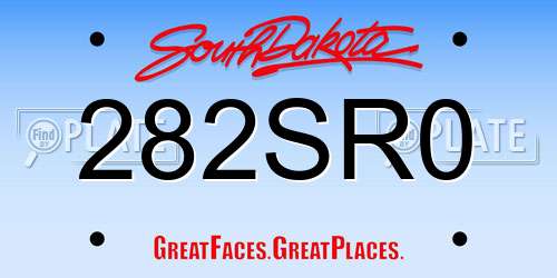 282SR0 South Dakota License Plate