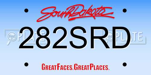 282SRD South Dakota License Plate
