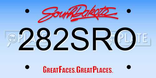 282SRO South Dakota License Plate