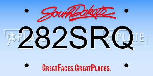 282SRQ South Dakota License Plate