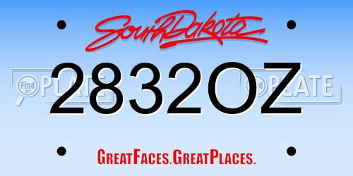 2832OZ South Dakota License Plate