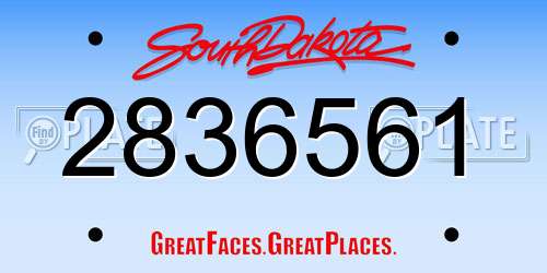 2836561 South Dakota License Plate