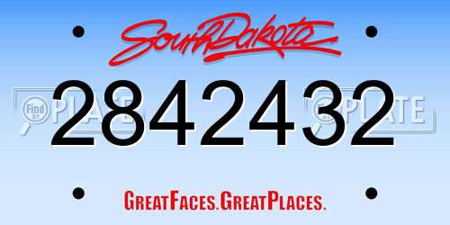2842432 South Dakota License Plate