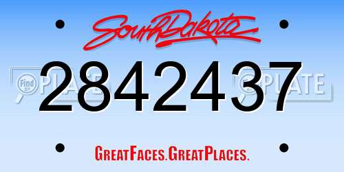 2842437 South Dakota License Plate