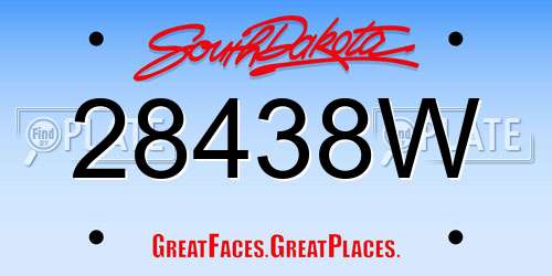 28438W South Dakota License Plate