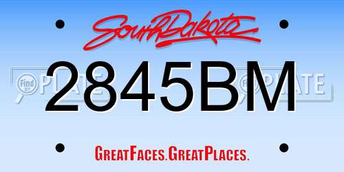 2845BM South Dakota License Plate