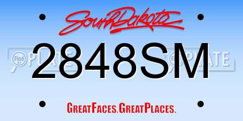 2848SM South Dakota License Plate