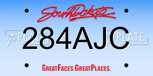 284AJC South Dakota License Plate