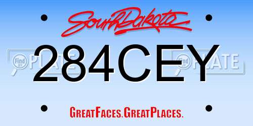 284CEY South Dakota License Plate
