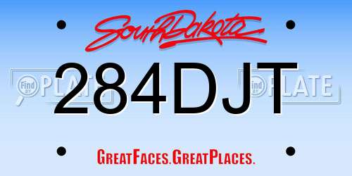 284DJT South Dakota License Plate