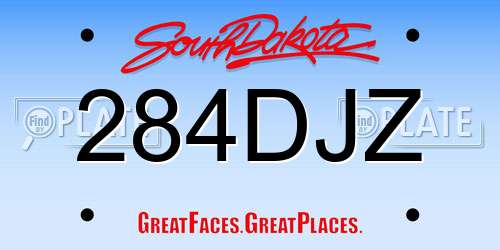 284DJZ South Dakota License Plate