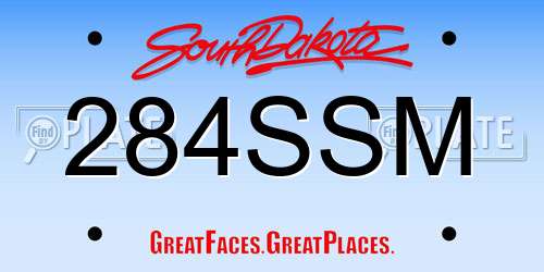 284SSM South Dakota License Plate