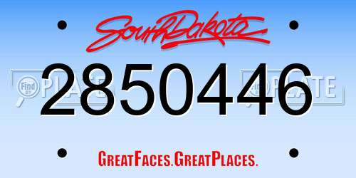 2850446 South Dakota License Plate