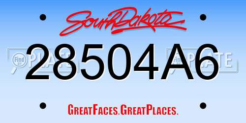 28504A6 South Dakota License Plate