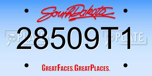 28509T1 South Dakota License Plate