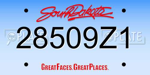 28509Z1 South Dakota License Plate