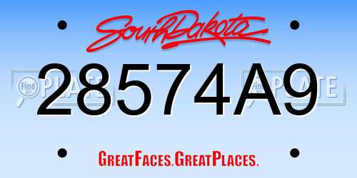 28574A9 South Dakota License Plate