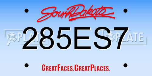 285ES7 South Dakota License Plate
