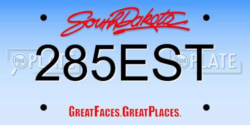 285EST South Dakota License Plate